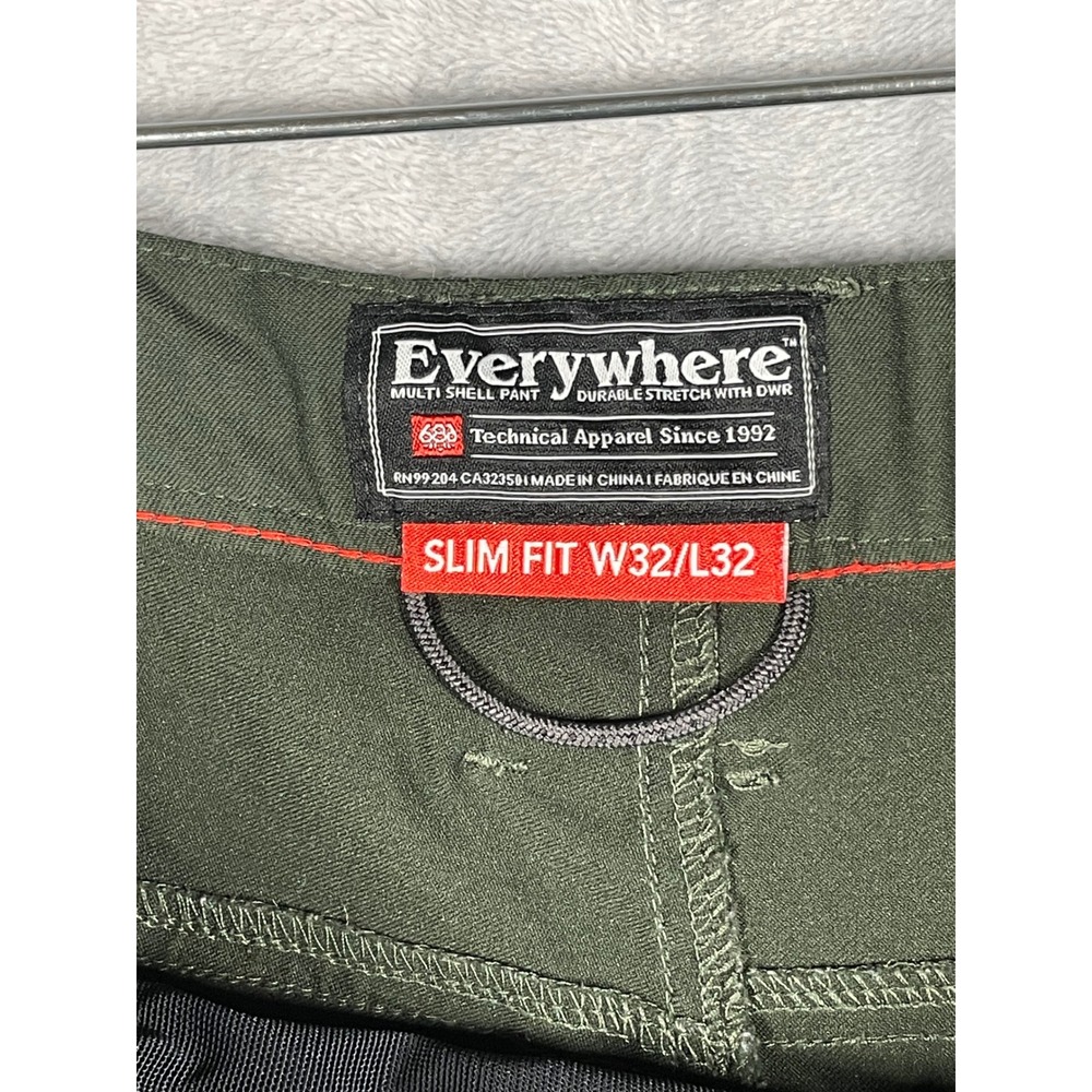 686 Everywhere Multi Shell Pants Mens 32x32 Olive Green Slim Fit DWR Techwear - Picture 4 of 10